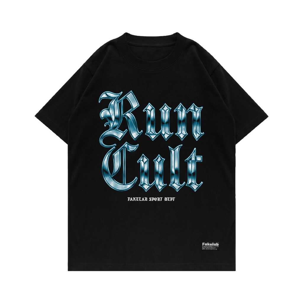 Fakelab TS Vintage Run Cult Black / Black Running T-shirt / Running Sports T-shirt
