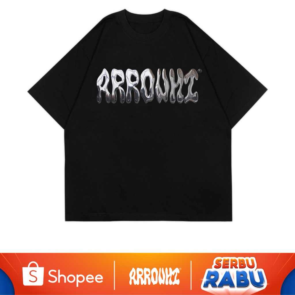 เสื้อยืด Arrouhi Oversize Black Chrome Fond