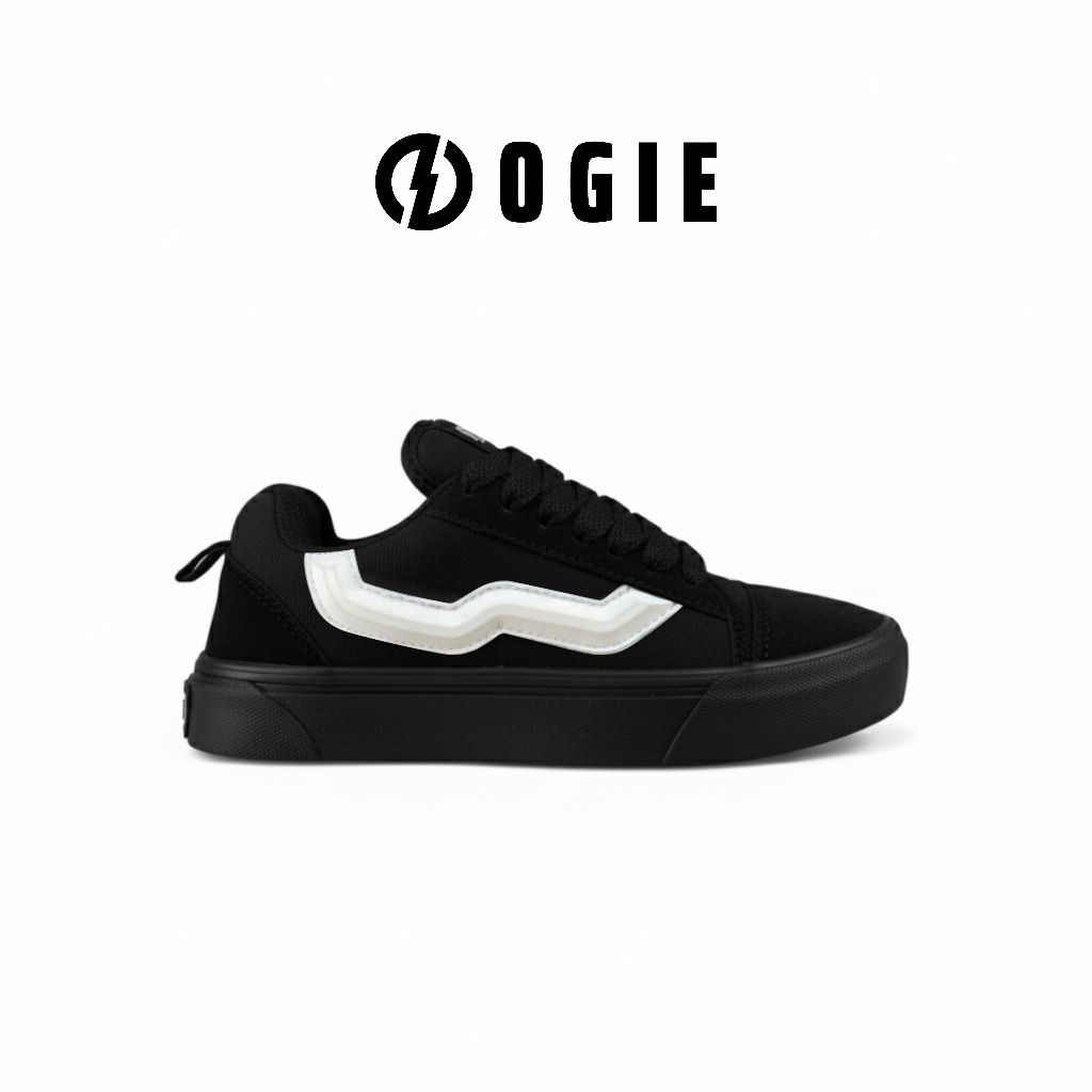 OGIE SHOES Fat Boy SHOES COMMO สีดําสีขาว Trim Unisex Casual School SHOES