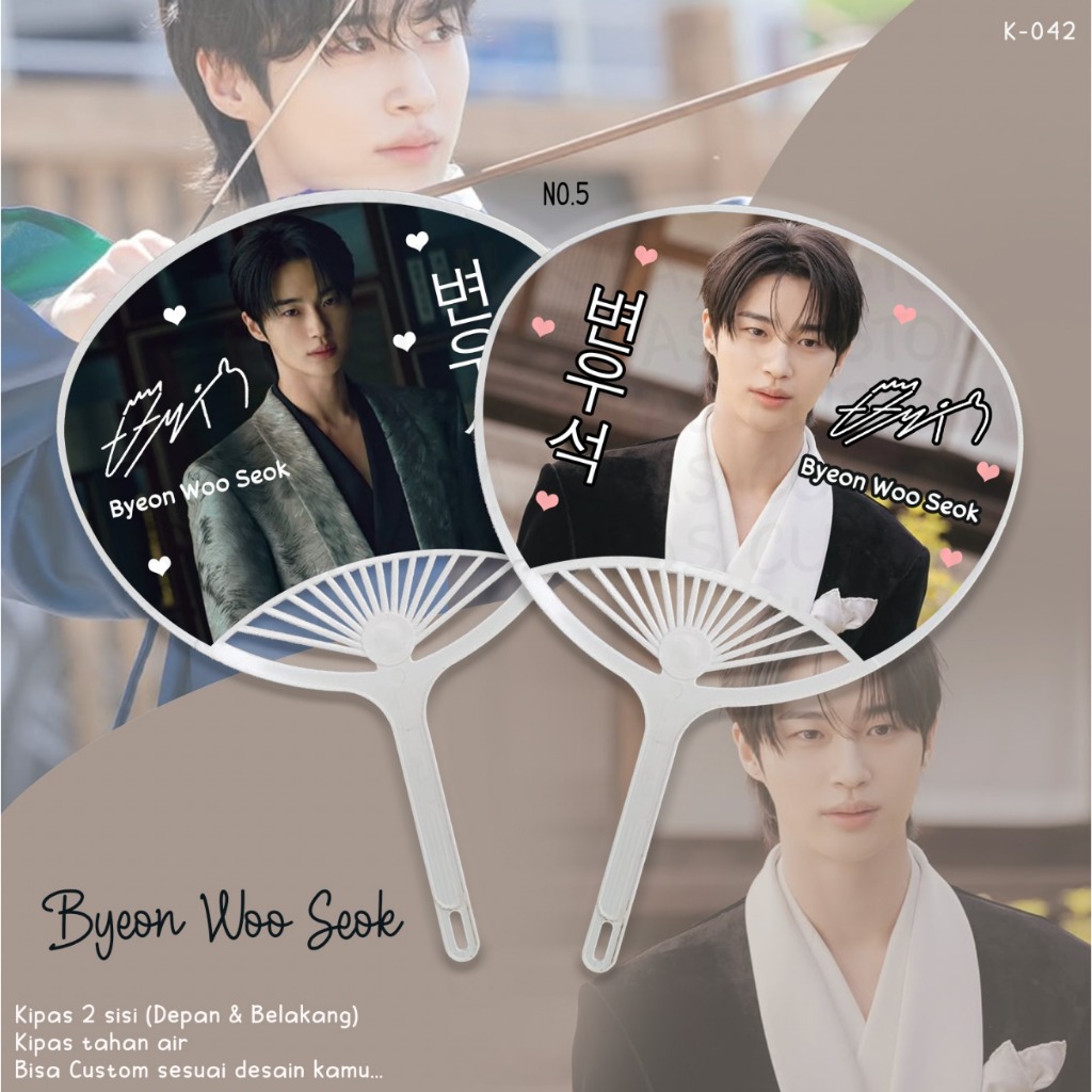 BEEON WOO SEOK FAN, พัดลมมือที่ผ่านมาและสายรัด, ทําของ THICK, STURDY, ผ้าคลุมเตียงกันน้ํา