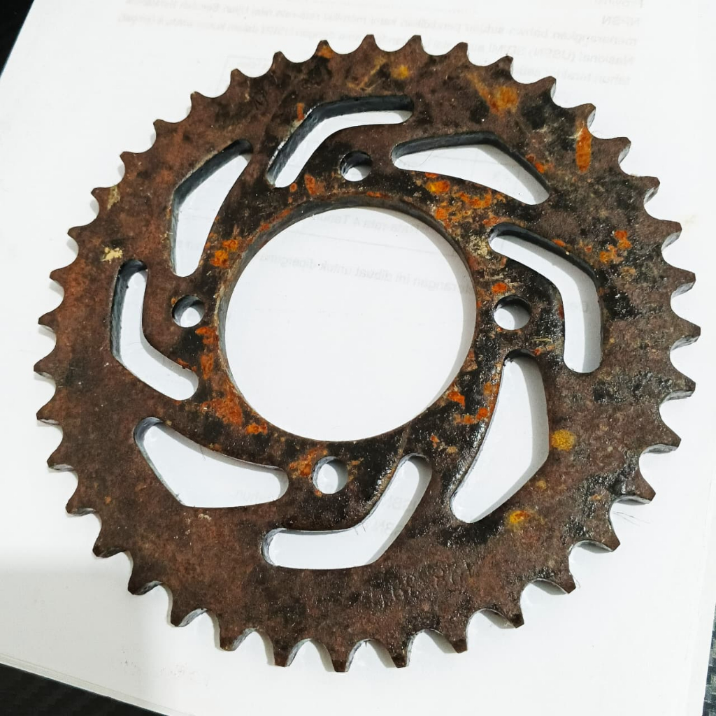 (24B) LAST STOCK เกียร์ด้านหลัง 39T RUST Yamaha fizr Alfa Sigma PNP F1ZR Jupiter RX King 428 39T เกี