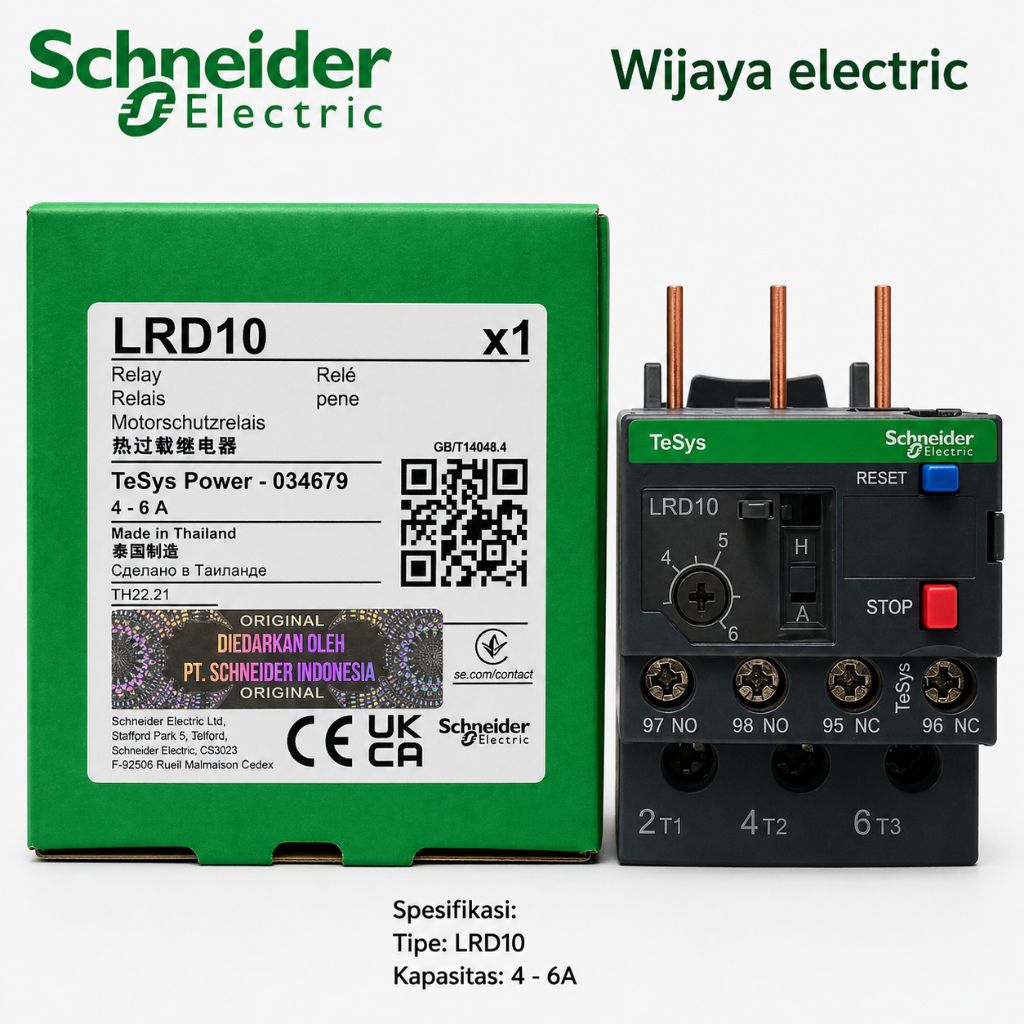 โอเวอร์โหลดความร้อน Schneiderr LRD10 LRD-10 4-6A เดิม