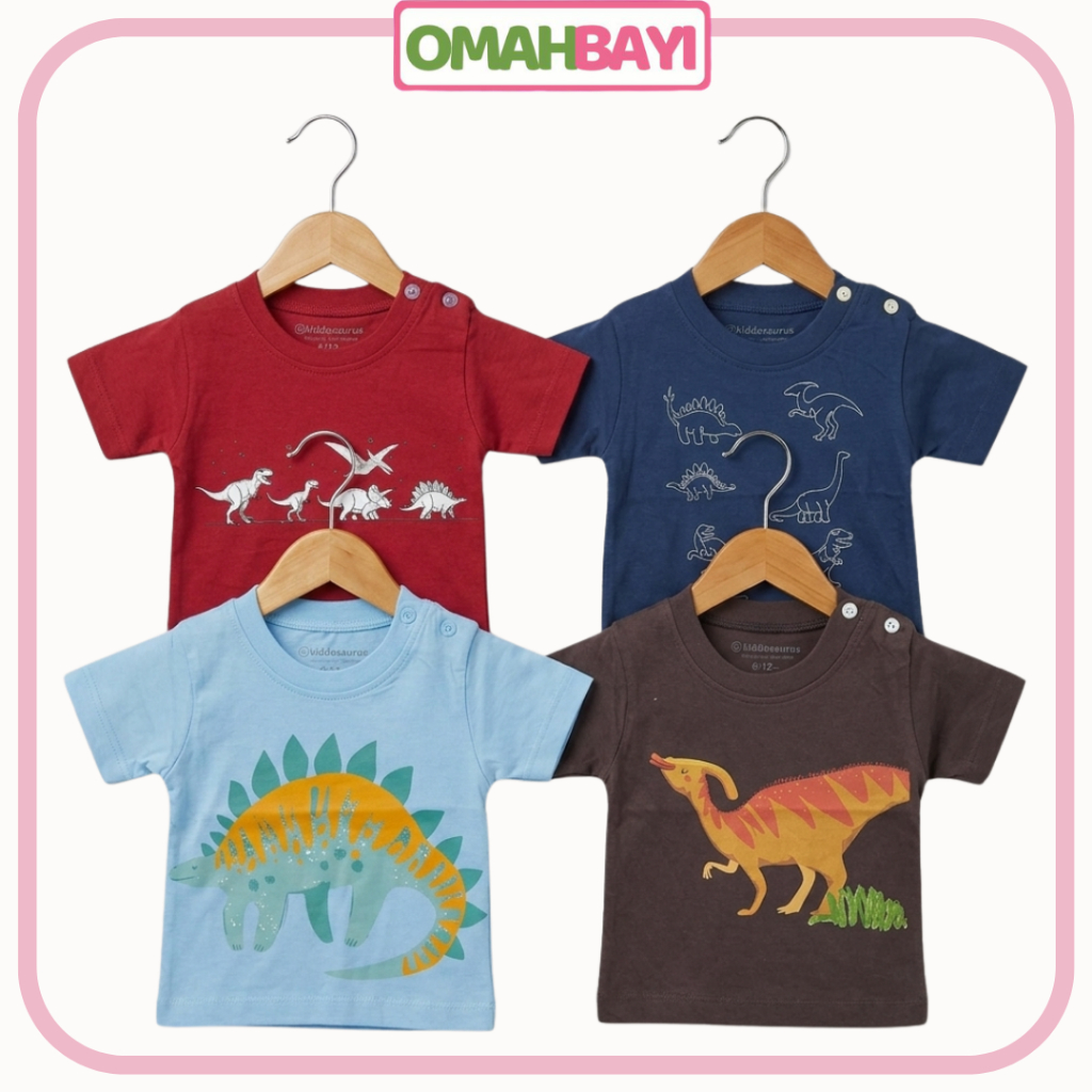 OMAHBAYI - เสื้อยืดเด็ก 6-12 Month Dino Series Motif