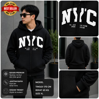 Zipper Oversize Pria/Wanita Hoodie Jumper All Size S M L XL 2XL 3XL 4XL 5XL