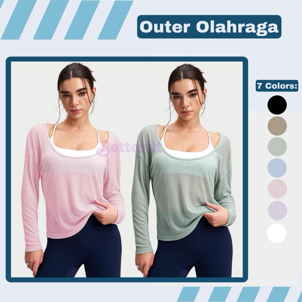 เสื้อกีฬาผู้หญิง LONG SLEEVE Outer / สําหรับยิมโยคะพิลาทิส