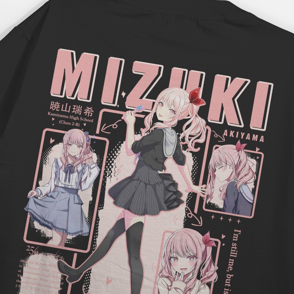Heavyweight Akiyama Mizuki Project Sekai 230 GSM Tshirt: เสื้อยืด Akiyama Mizuki Cotton 20s