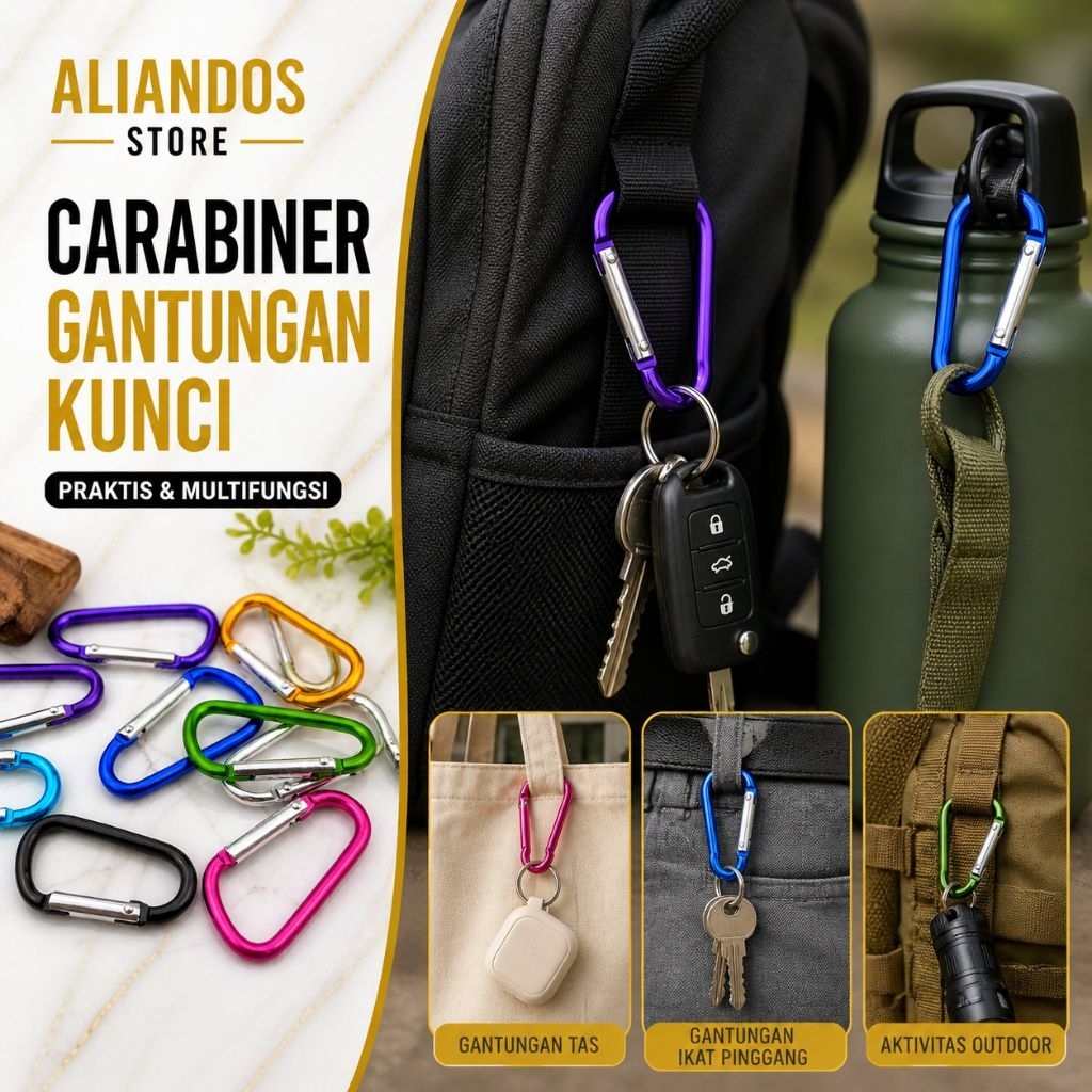 GANTUNGAN พวงกุญแจ Carbiner / พวงกุญแจปิดเปิดได้