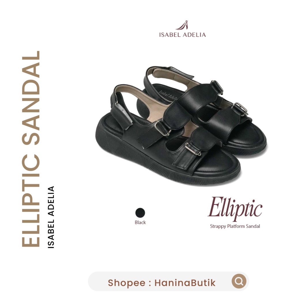 ELLIPTIC SANDAL PLATFORM BLACK SIZE 40 by ISABEL ADELIA