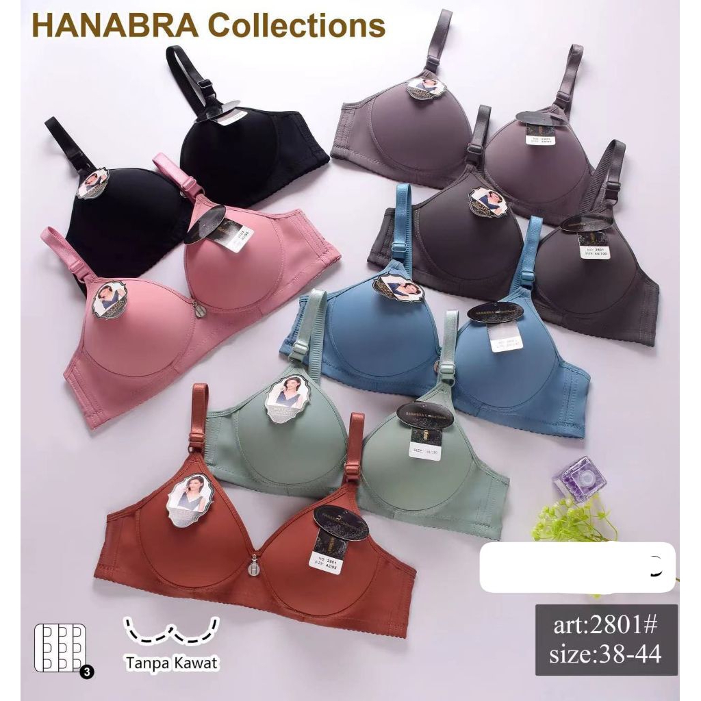 BH BRA นําเข้าพร้อมถ้วยลวด C ถ้วยขนาดใหญ่ 3 ตะขอเบอร์ 38-44 ไม่มีลวด COOL STRETCHY ELASTIC SOFT WOME