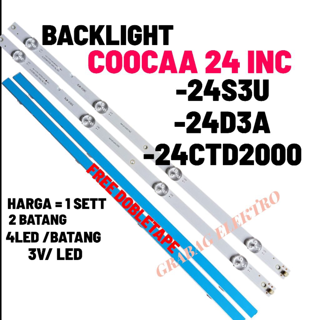 COOCAA 24INC 24S3U 24D3A 24CTD2000 BACKLIGHT 1 ชุด 2 แท่ง 3V