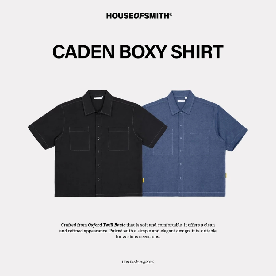 KEMEJA House of Smith TSM Mens Boxy Shirt - Caden Boxy Shirt - Boxy Shirt