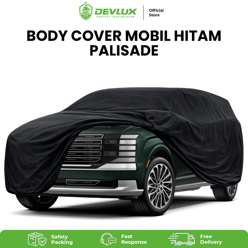 Devlux Hyundai Palisade Car Body Cover – สีดํากันน้ําโพลีเอสเตอร์ป้องกันฝุ่น UV Protection