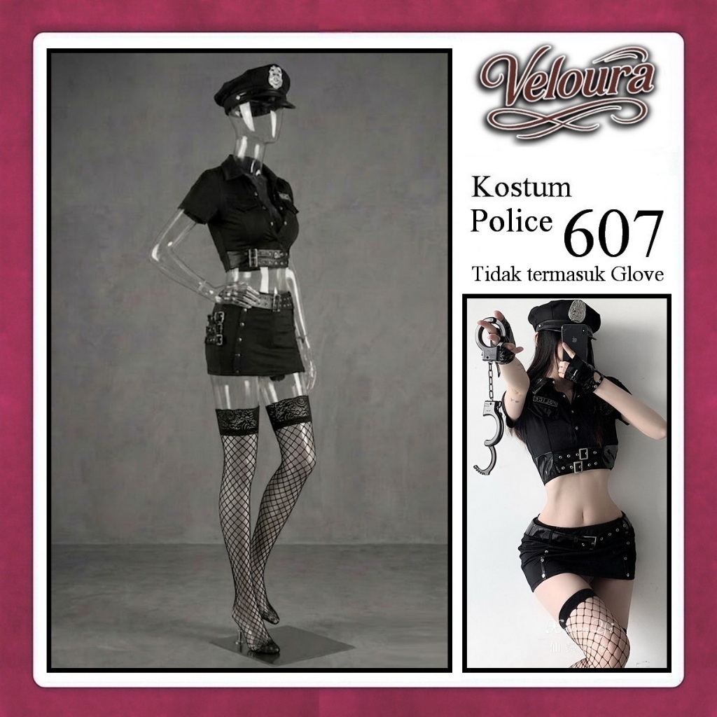 Veloura ชุดชั้นในเซ็กซี่ - ชุดนอนคอสเพลย์เครื่องแต่งกาย - ตํารวจ 607