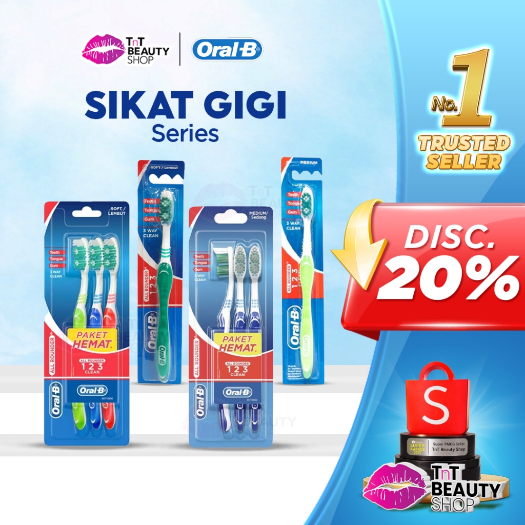 แปรงสีฟัน Oral B Oral-B All Rounder 123 Series Complete Easy Clean Charcoal | TnT Beauty Shop