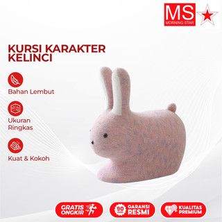 Morning Star Kursi Anak Kelinci Mini Bangku Karakter Hewan Busa Tebal Nyaman untuk Mainan