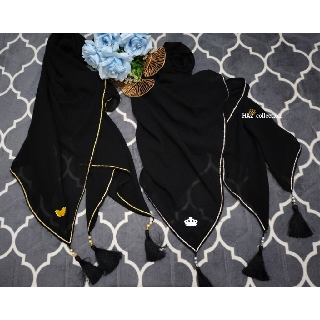 KHIMAR.INSTANT.BLACK.TEMBORO ZIPPER TASEL VEIL. ซีน่า เวล. เต็มจํานวน VEIL