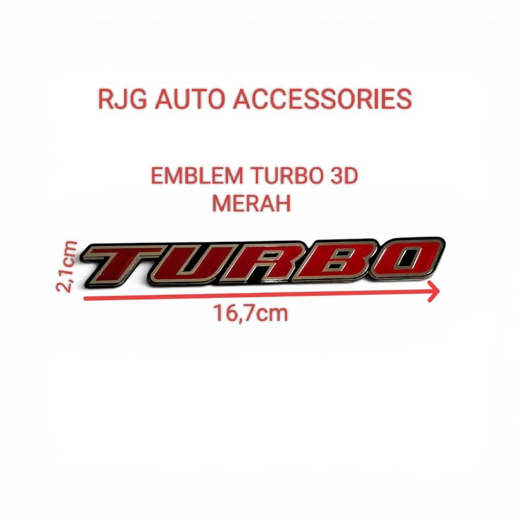 MERAH RED 3D TURBO SYMBOL LETTERS สติ๊กเกอร์สําหรับรถยนต์ทั้งหมด
