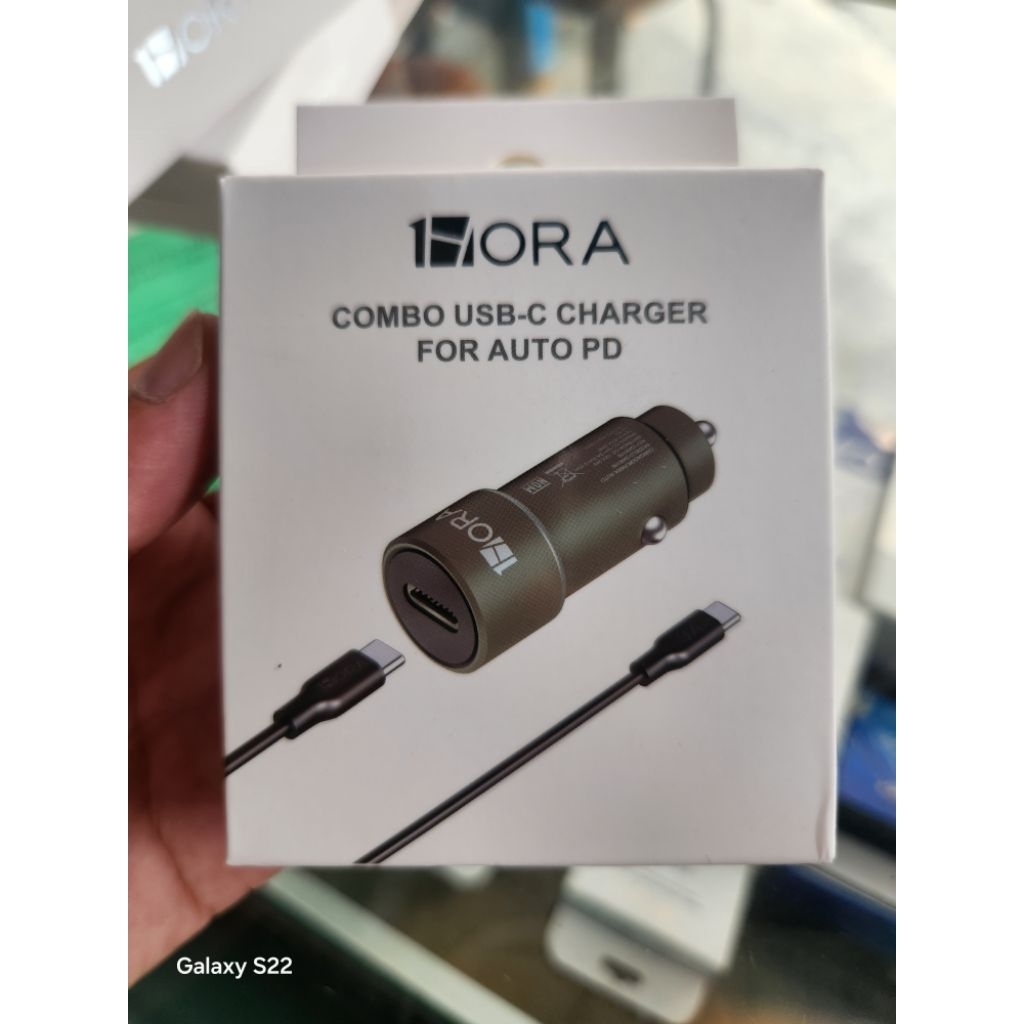 1hora 20W type C ที่ชาร์จแบตในรถพร้อมสายเคเบิลข้อมูล 3A ดั้งเดิม