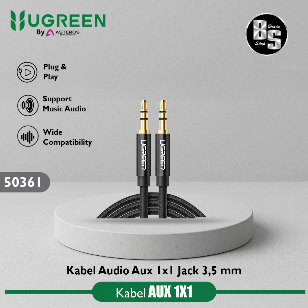 UGREEN 50361 สายสัญญาณเสียง 3.5 มม. ชายกับชาย TRS Hifi เสียงสเตอริโอแจ็ค Aux Cable 50361