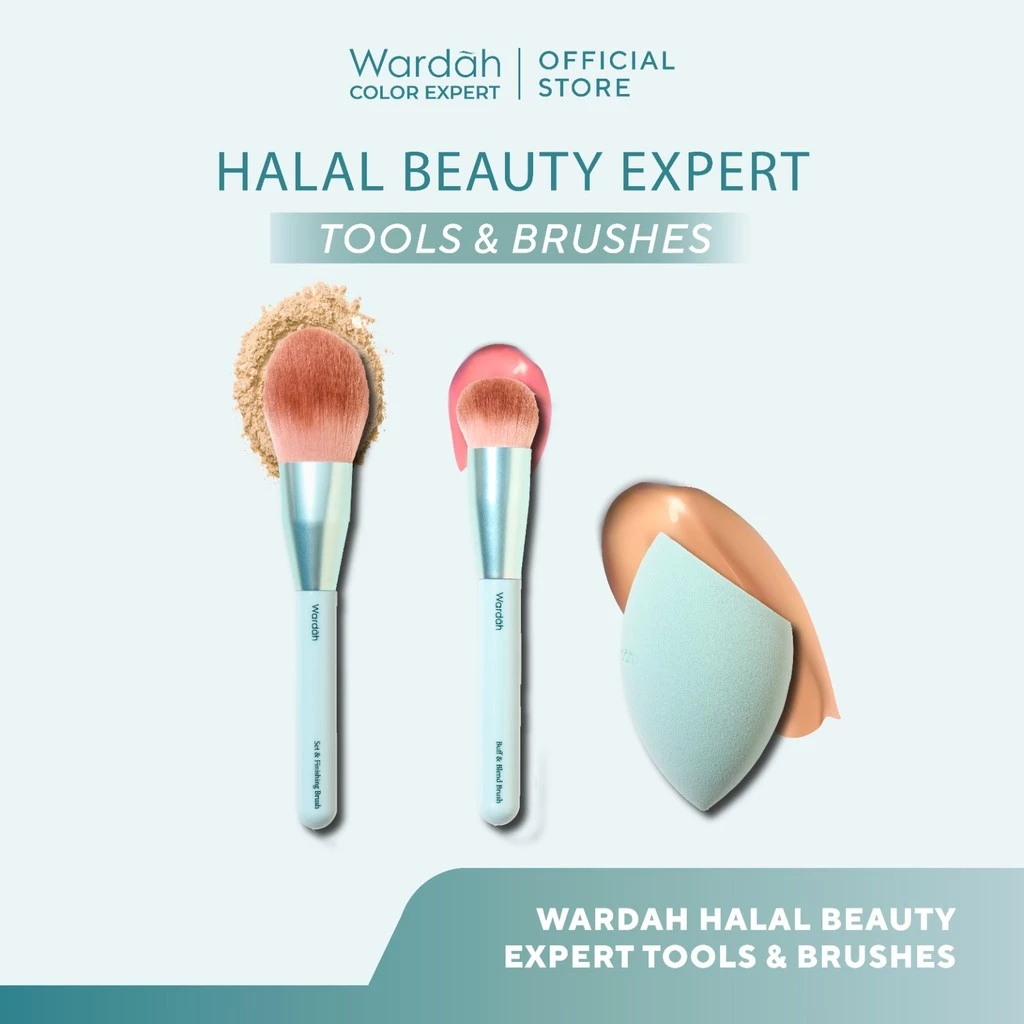 Wardah Halalal Tool Brush – Wardah Buff & Blend Brush, Wardah Set & Finishing Brush, Wardah Beauty B