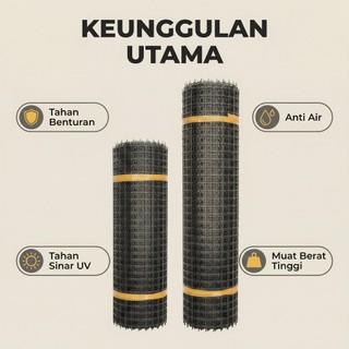 Jaring Pagar Plastik HDPE 15M/20M/25M/30M/50M Tahan Lama Anti Korosif Untuk Taman, Pembiakan Sawah, Ayam & Unggas