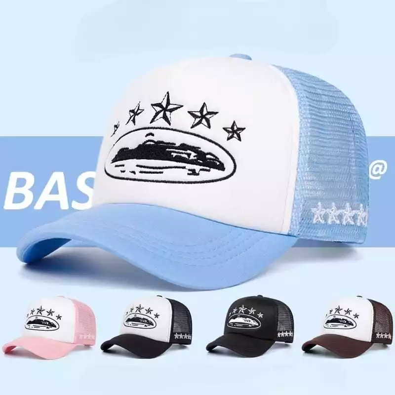 Star Trucker Hat - Black White Doki Trucker Hat Visor สีดําสีขาว
