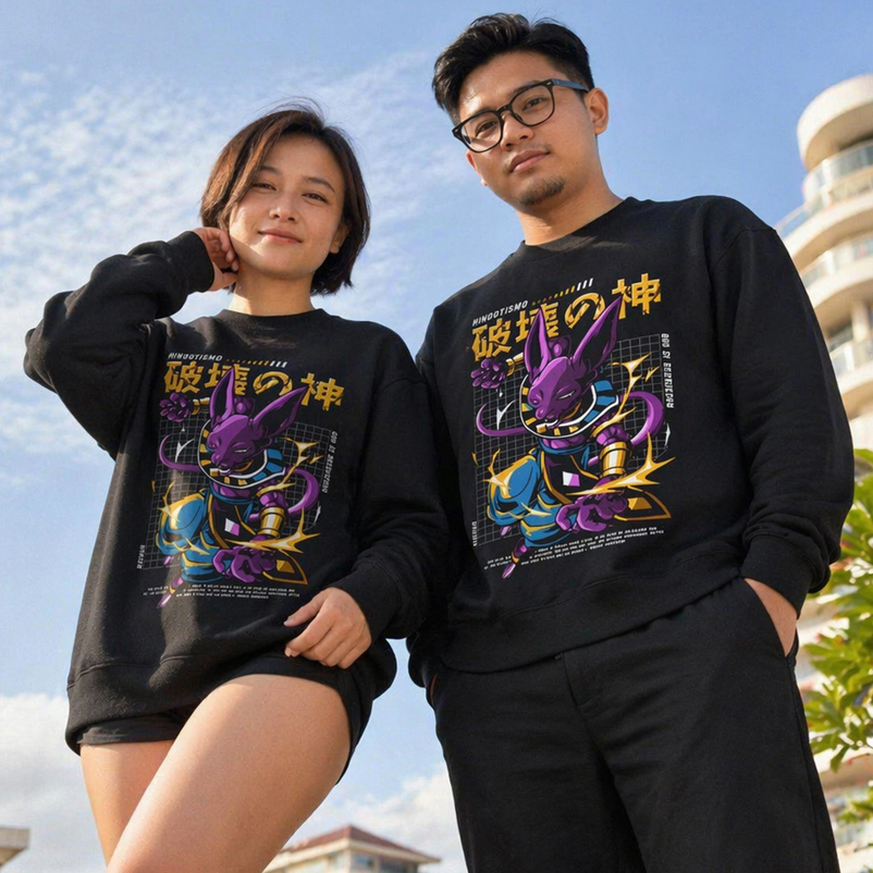 Lord Beast Crewneck Anime DBZ เสื้อกันหนาวผ้าฝ้ายวัสดุขนแกะ | คอกลมลําลอง Unisex | แค่คําสั่ง ตอนนี้