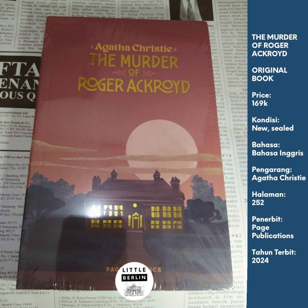 นวนิยายต้นฉบับ AGATHA CHRISTIE The Murder of Roger Actroyd (ใหม่, อังกฤษ) Hercule Poirot Agatha Chri