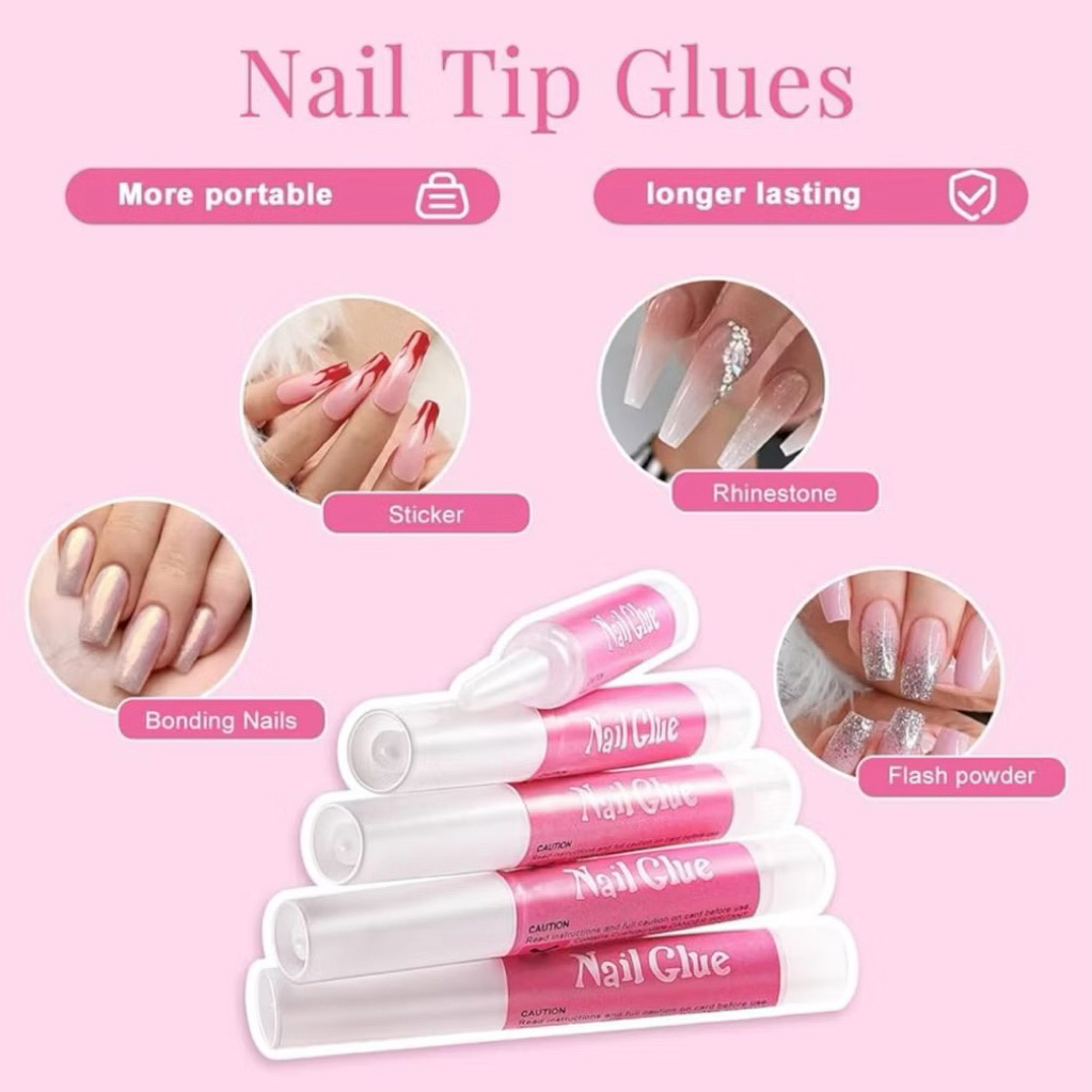 !! CLEAR WHITE LIQUID GLUE NAIL ART FAKE NAIL GLUE 2gr VERY STRONG ADHESIVE POWER WATERPROOF - DURAB