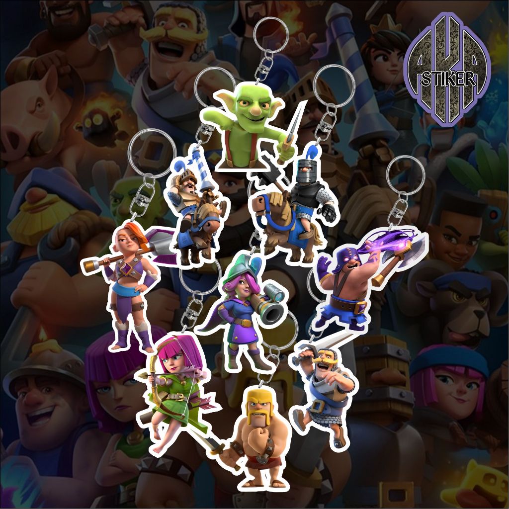 GANTUNGAN CLASH ROYALE CLAN GAME CHARACTER พวงกุญแจและฟรี CUSTOM ฟรี REQUESTS OTHER CHARACTERS ACRYL