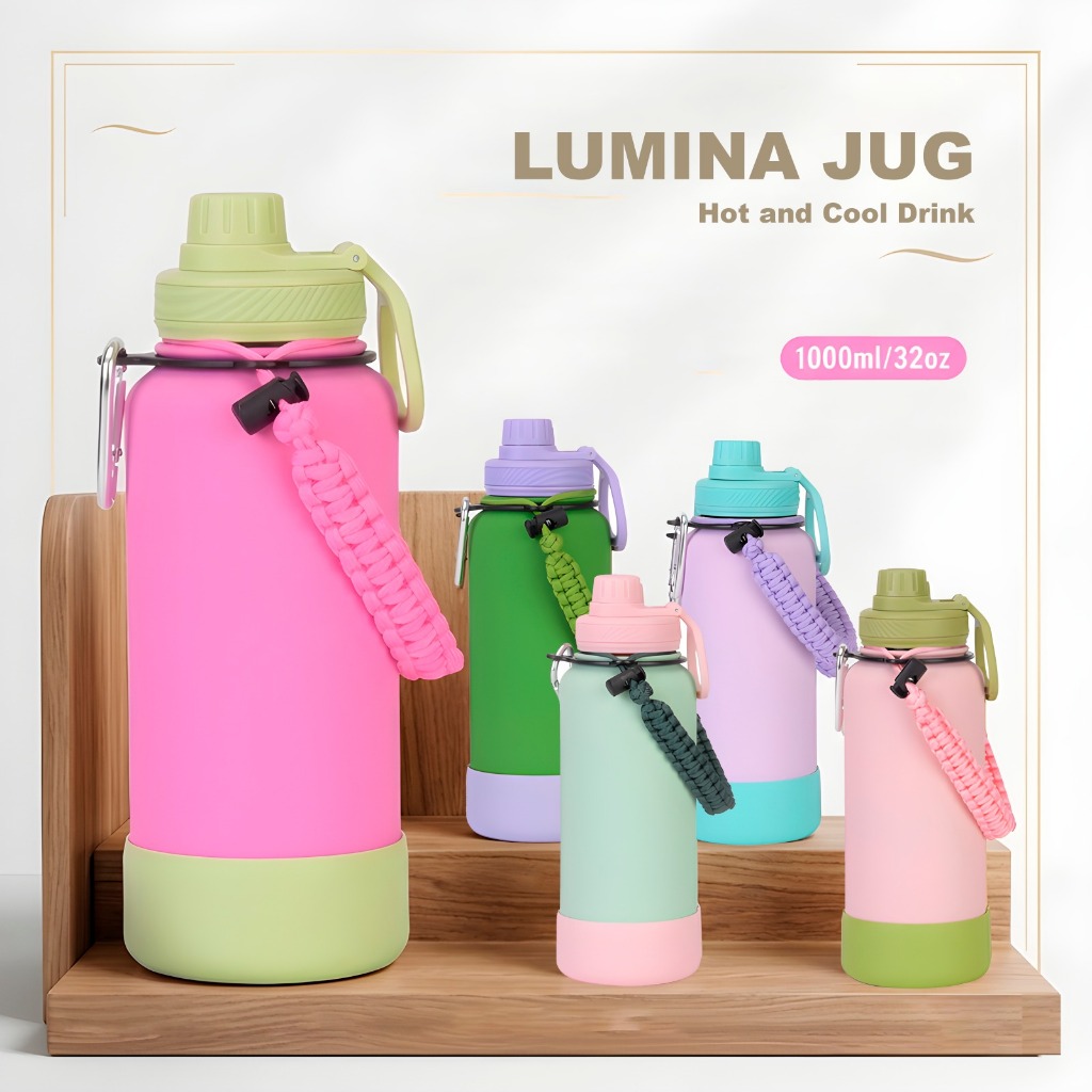 Luminajug Tumbler Tumblr ขวดดื่มสูญญากาศ Thermos สแตนเลส 304 3in1 JumboJug สายคล้องคอเกาหลีความงามคว