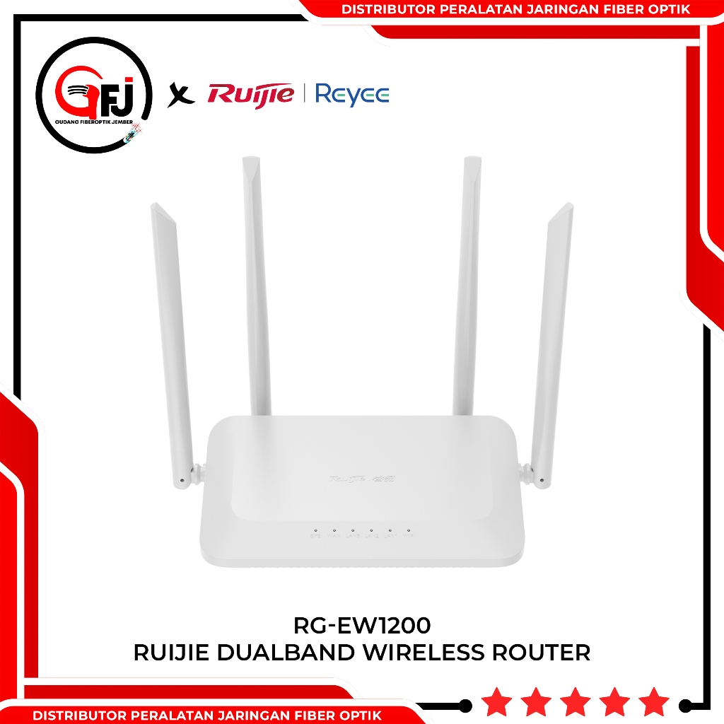 Ruijie RG-EW1200 เราเตอร์ไร้สายดูอัลแบนด์ 1200Mbps AC1200