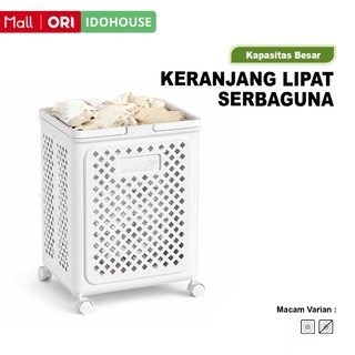 Keranjang Lipat Baju Kotor Roda Hemat Tempat Praktis Laundry Pakaian - D01A/D01B