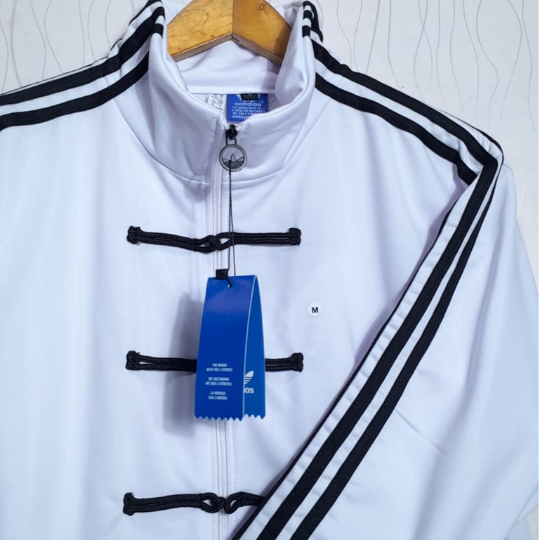 Tracktop แจ็คเก็ตเพิ่ม congsam ctt tang ผู้ชายสีขาว Casual // jacket ctt cny ceongsam คอปก