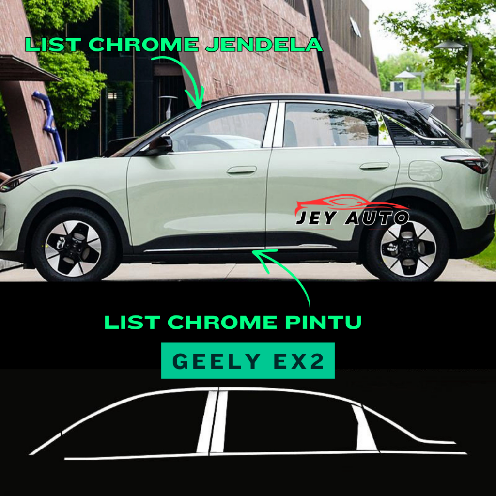 Geely EX2 Chrome Side Door / Geely EX2 PRO Door Chrome List / Geely EX2 Window Chrome List / EX2 Sid