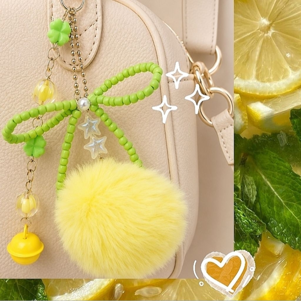 BAG CHARM PHONE STRAP KEYCHAIN Lemon Yellow Green Series