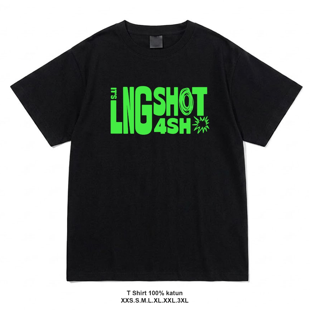 HIJAU LNGSHOT x jay park 4SHO เสื้อยืดเขียนสีเขียว ผ้าฝ้ายต่อสู้