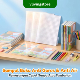 Sampul Buku Tahan Air 10 Lembar – Perekat, Anti Licin, Transparan, 3 Ukuran