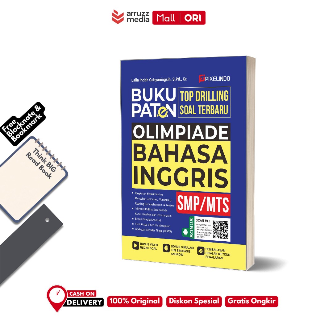 ARRUZZMEDIA หนังสือเจาะสิทธิบัตรสําหรับมัธยมศึกษาตอนต้น/คําถาม Olympic Junior High School ภาษาอังกฤษ