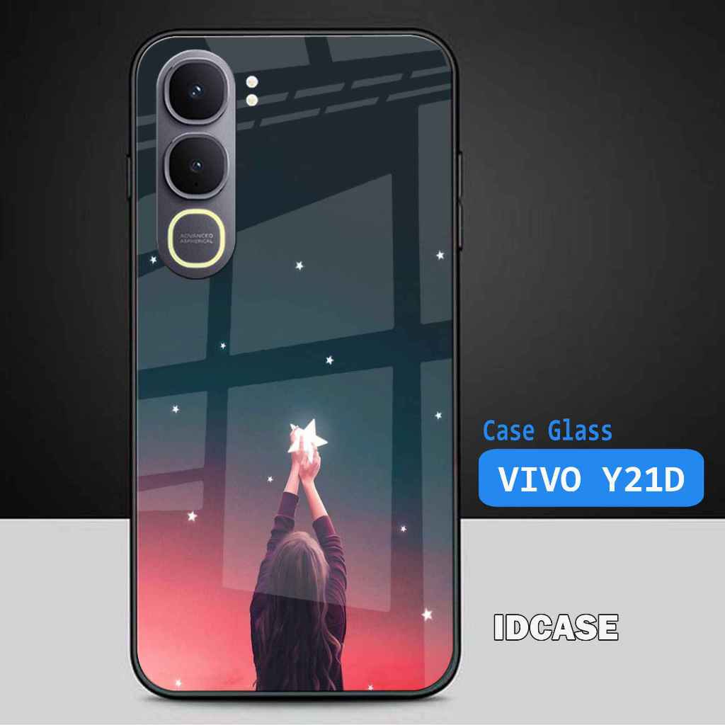 HP Softcase Glass - กระจกเงาสําหรับ VIVO Y21D Y31 - Vivo Y21D Y31 เคสโทรศัพท์ - K33