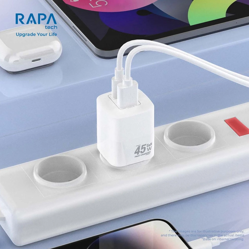 หัวชาร์จ HP RAPAtech GaN CH5120 45W Dual Port USB-C และ USB-A thumbnail 6