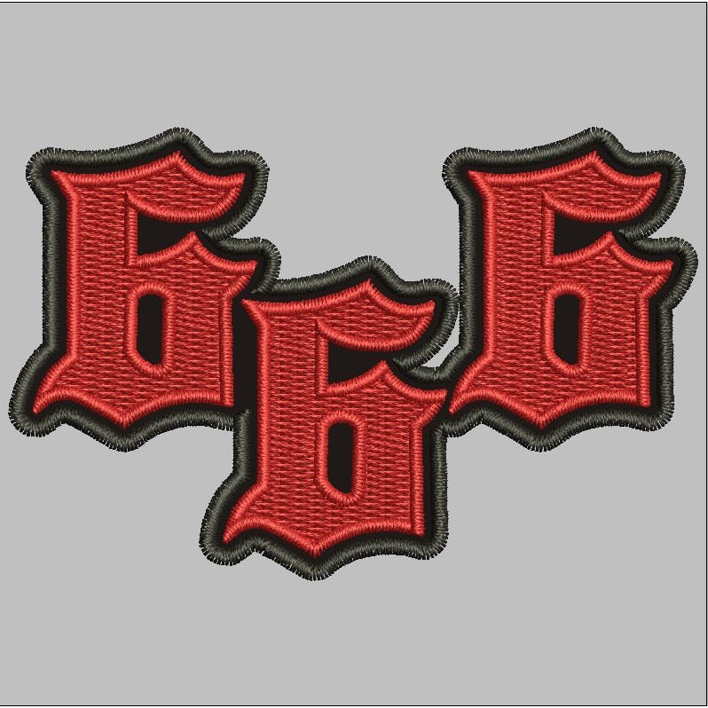DEB-190 PATCH EMBROIDERY NUMBER REBELS 0123456789 โลโก้ GOTHIC/ACCESSORIES