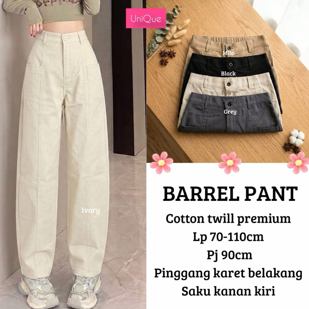 กางเกง Barrel Pant Barrel Cotton Twill by Athaya