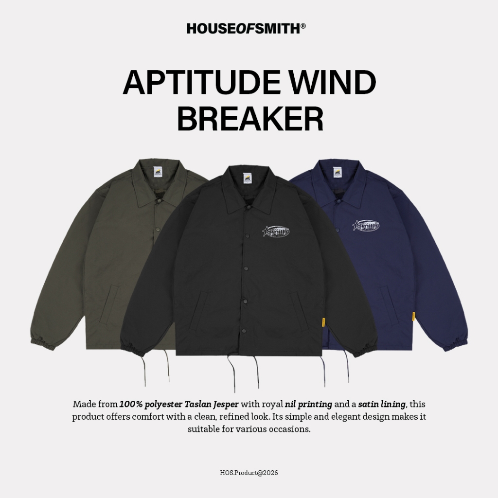 เสื้อแจ็คเก็ตผู้ชาย House of Smith - Aptitude Wind Breaker - เสื้อแจ็คเก็ต Coach
