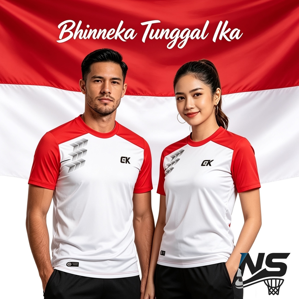 INDEPENDENCE OF INDONESIA SPORTS TRAINING เสื้อยืด FUTSAL FITNESS GYMNASTICS BADMINTON
