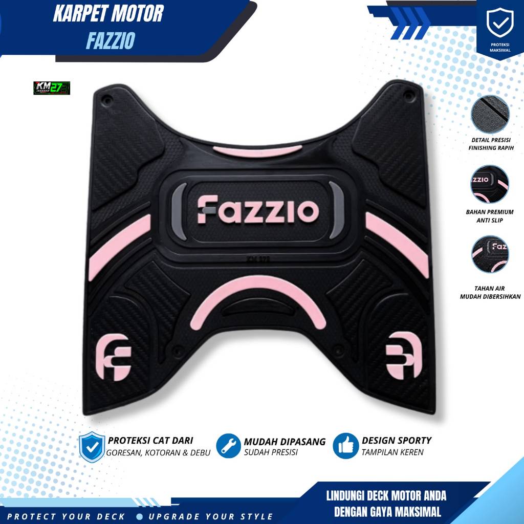 KM272 Fazzio Motorcycle Foot Mat วัสดุหนากันลื่น | Fazzio Motorcycle Carpet Full Premium Rubber