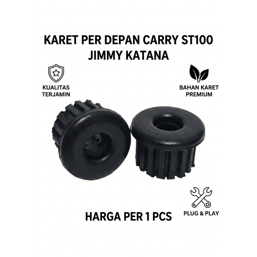 FRONT BUSHING RUBBER LARGE MODEL CARRY EXTRA ST100 JIMNY KATANA (สีดํา)