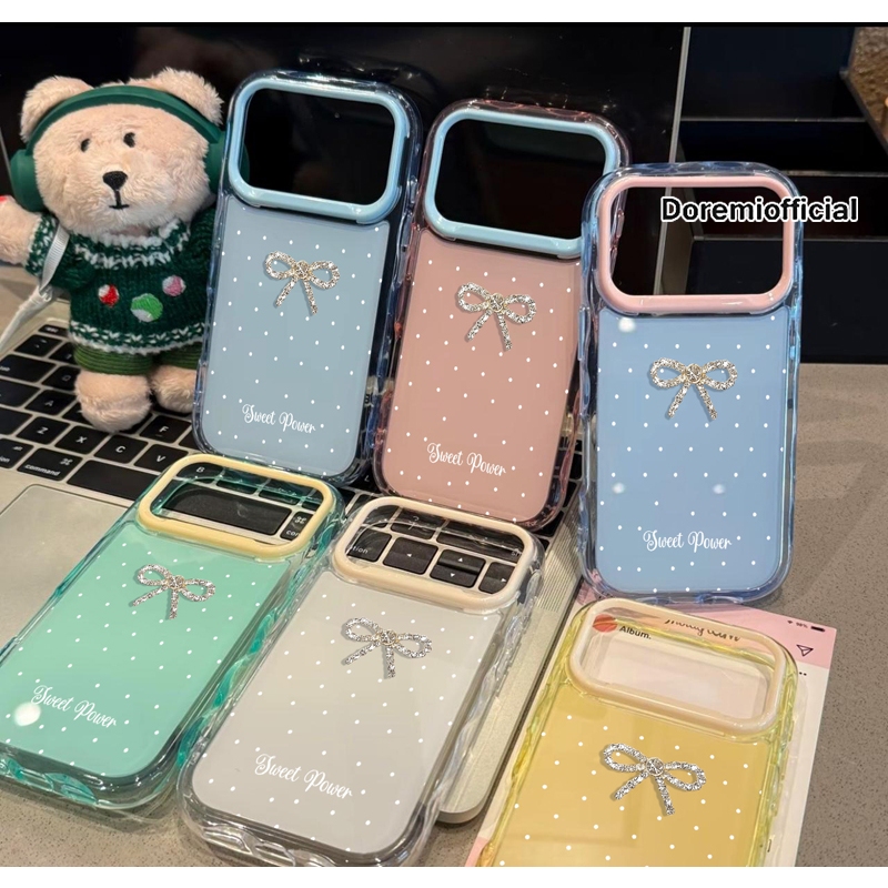 2 IN 1 สี MACAROON COMPATIBLE RIBBON POLKA MOTIF สําหรับ REDMI POCO X3 X6 X7 C65 C71 C75 C85 M3 M6 M