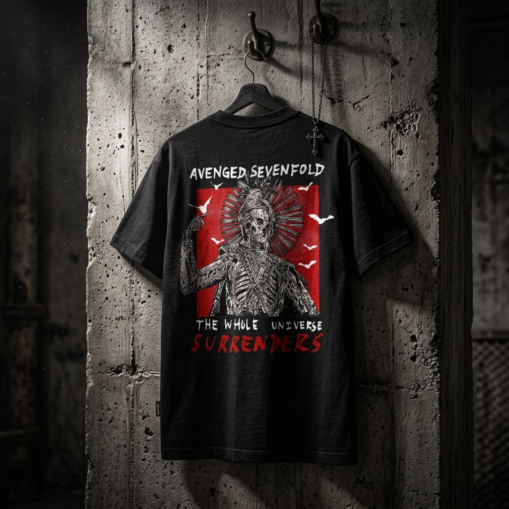 เสื้อยืด Avenged Sevenfold Asia Tour V2 - เสื้อยืด Avenged Sevenfold The Whole Universe Surrenders V