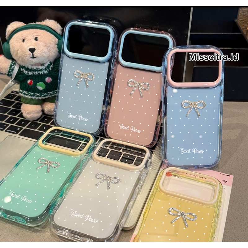 COQUETTE RIBBON POLKA MOTIF 2 IN 1 สี MACAROON สําหรับ INFINIX SMART 5 6 7 8 9 10 ร้อน 9 10 12 12i 2